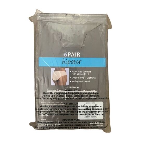 NWT Women’s Secret Treasures 6pair seamless hipster panties, Full figure, 4X/14 - Picture 1 of 2